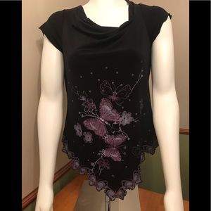 Beautiful Vintage Sequined Butterfly Top
